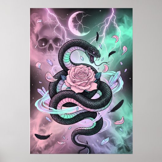Pastel Goth Slang & Roos Poster (Voorkant)