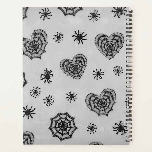 Pastel Goth Spiderweb Hearts Planner (Achterkant)