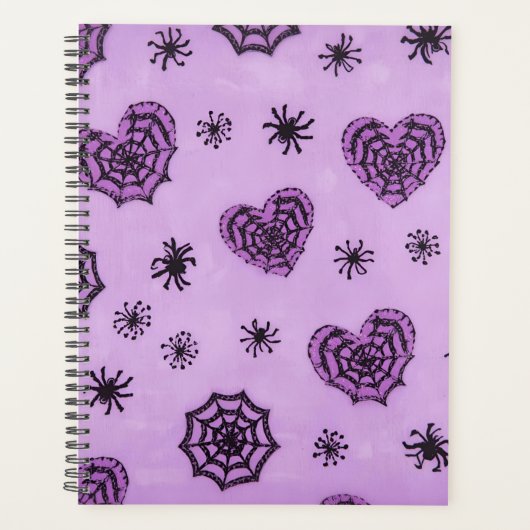 Pastel Goth Spinneweb Harten Planner (Voorkant)