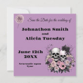 Pastel Goth stijl bruiloft Stationery Hekserij Save The Date (Voorkant)