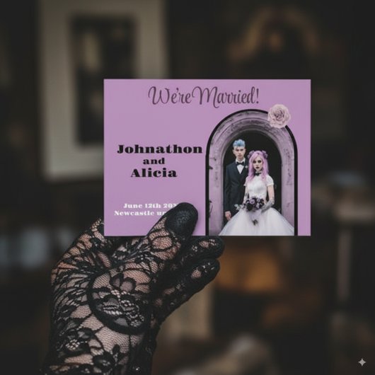 Pastel Goth Trouwkaart Postkaart Aankondigingskaart