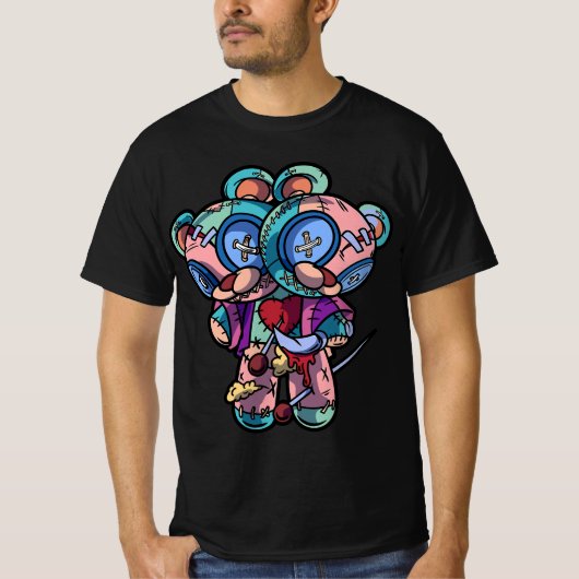 Pastel Goth Two Headed Teddy Bear Voodoo Doll For T-shirt (Voorkant)
