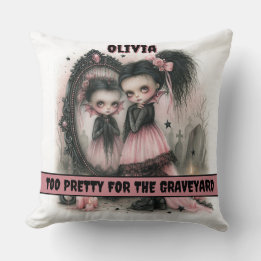 Pastel Goth Vampier Spiegel Kunst Griezelen Kussen