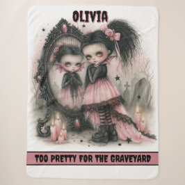 Pastel Goth Vampier Spiegel Kunst Griezelig Sherpa Deken