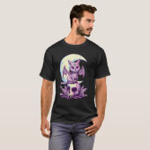 Pastel Goth Wiccan Cat Cute Creepy Witchy Cat and T-shirt (Voorkant volledig)