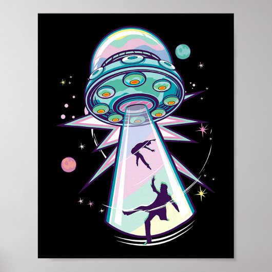 Pastel Gothic Alien Abductie esthetisch ruimteschi Poster (Voorkant)