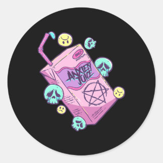 Pastel Gothic Angst Geesteskundig bewustzijn Ronde Sticker