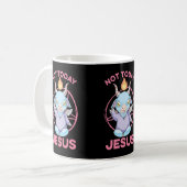 Pastel Gothic Baby Baphomet Not Today Jesus Anime Koffiemok (Voorkant links)