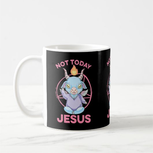 Pastel Gothic Baby Baphomet Not Today Jesus Anime Koffiemok (Links)