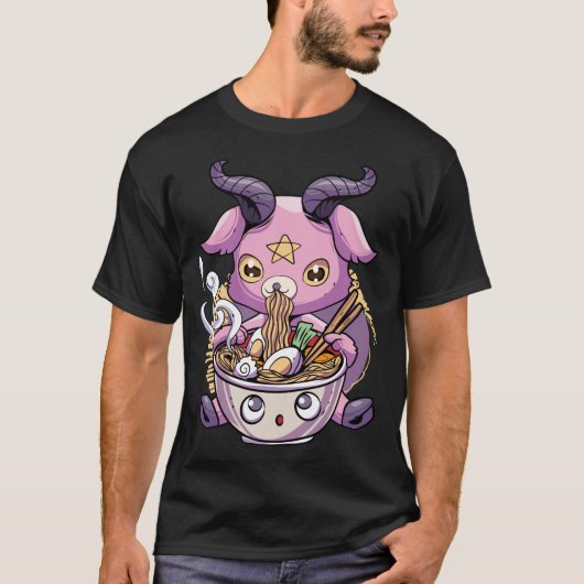 Pastel Gothic Baphomet Ramen Noodles Japan Food Sa T-shirt (Voorkant)