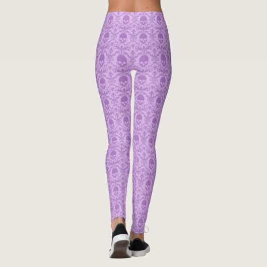 Pastel Gothic Baroque Skull Pattern Leggings (Achterkant)