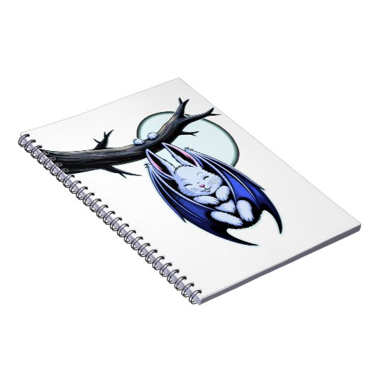 Pastel Gothic Bat Bunny Moonlight Notitieboek (Rechterzijde)