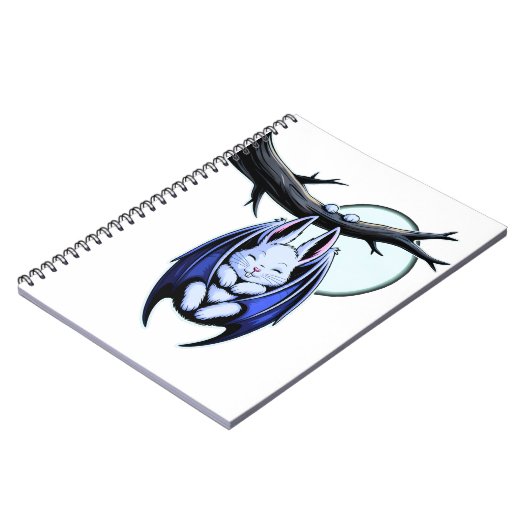 Pastel Gothic Bat Bunny Moonlight Notitieboek (Linkerzijde)