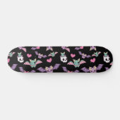 Pastel Gothic Bat Lover Halloween Patroon Persoonlijk Skateboard (Horizontaal)