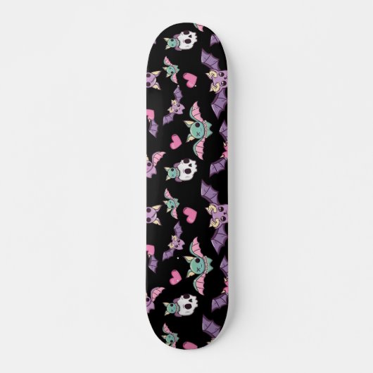 Pastel Gothic Bat Lover Halloween Patroon Persoonlijk Skateboard (Voorkant)