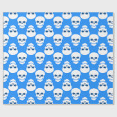 Pastel gothic blauw Halloween schedel skelet Cadeaupapier (Vlak)