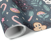 Pastel Gothic Botanische Kerst Cadeaupapier (Rol Hoek)