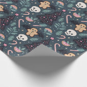 Pastel Gothic Botanische Kerst Cadeaupapier (Hoek)