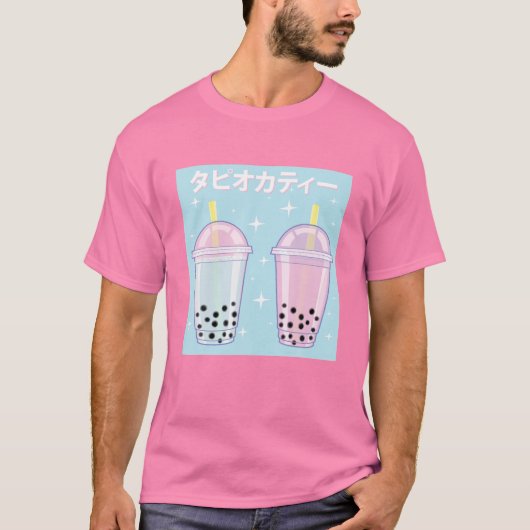 Pastel Gothic Bubble Tea Japanse Boba Tea Kawaii P T-shirt (Voorkant)