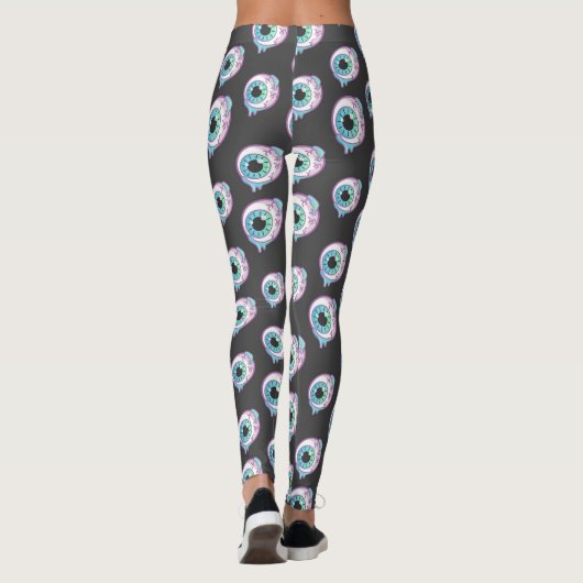 Pastel Gothic Candy Eyeball Pattern Leggings (Achterkant)