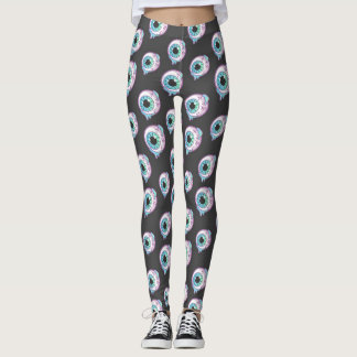 Pastel Gothic Candy Eyeball Pattern Leggings