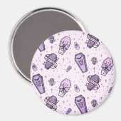 Pastel Gothic Coffins Patroon Magneet (Voorkant / Achterkant)