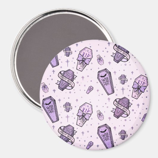 Pastel Gothic Coffins Patroon Magneet (Voorkant / Achterkant)
