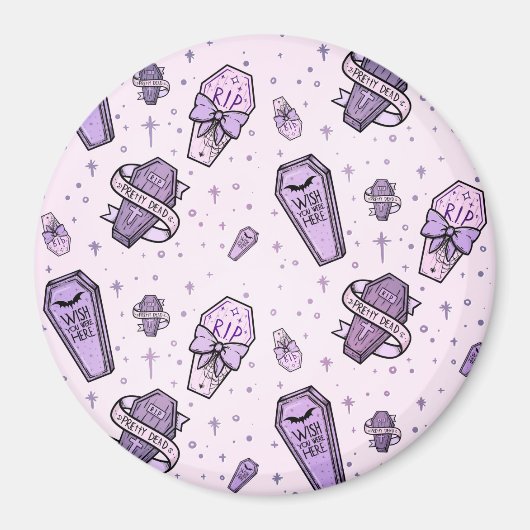 Pastel Gothic Coffins Patroon Magneet (Voorkant)