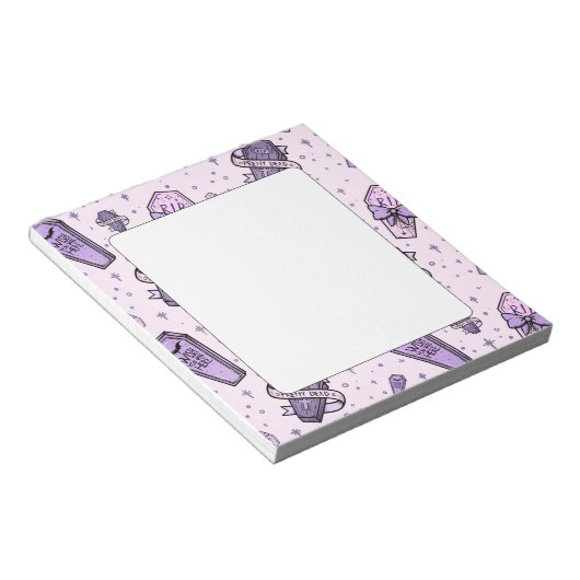 Pastel Gothic Coffins Patroon Notitieblok (Schuin)