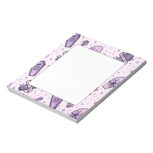 Pastel Gothic Coffins Patroon Notitieblok (Linkerzijde)