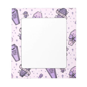 Pastel Gothic Coffins Patroon Notitieblok