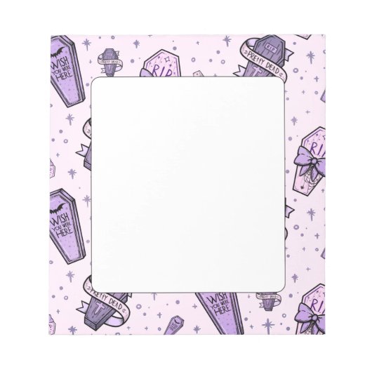 Pastel Gothic Coffins Patroon Notitieblok (Voorkant)