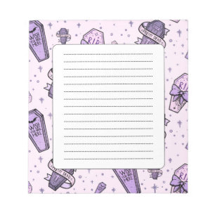 Pastel Gothic Coffins Patroon Notitieblok
