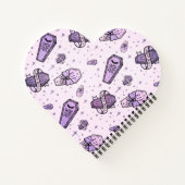 Pastel Gothic Coffins Patroon Notitieboek (Achterkant)
