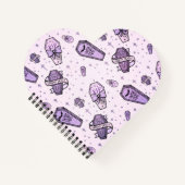 Pastel Gothic Coffins Patroon Notitieboek (Voorkant)