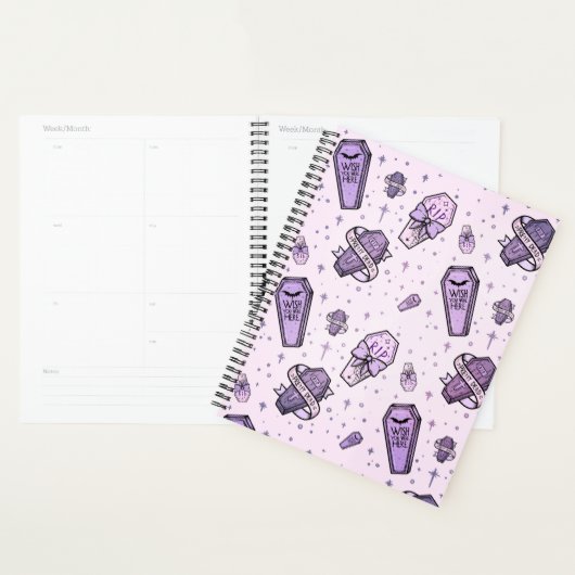 Pastel Gothic Coffins Patroon Planner (Display)