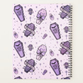 Pastel Gothic Coffins Patroon Planner (Achterkant)