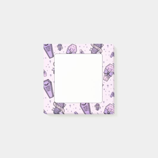 Pastel Gothic Coffins Patroon Post-it® Notes (Voorkant)