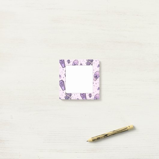 Pastel Gothic Coffins Patroon Post-it® Notes (Op bureau)