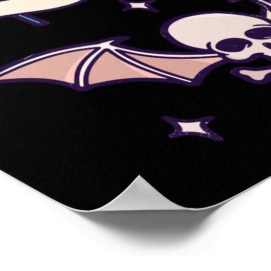 Pastel Gothic Creepy Kawaii Gift Chibi Halloween Poster (Hoek)