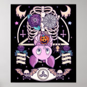 Pastel Gothic Creepy Kawaii Gift Chibi Halloween Poster (Voorkant)
