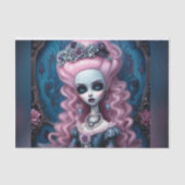 Pastel Gothic Creepy Marie Antionette Decoupage Tissuepapier (Voorkant)