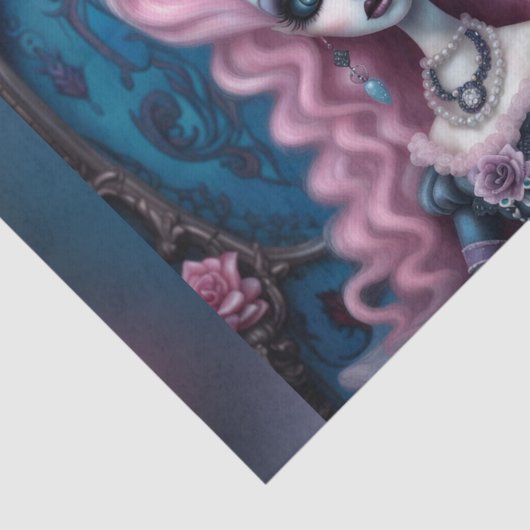 Pastel Gothic Creepy Marie Antionette Decoupage Tissuepapier (Detail)