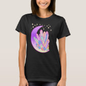 Pastel Gothic Crystal Cluster Glowing Moon Witch T-shirt (Voorkant)