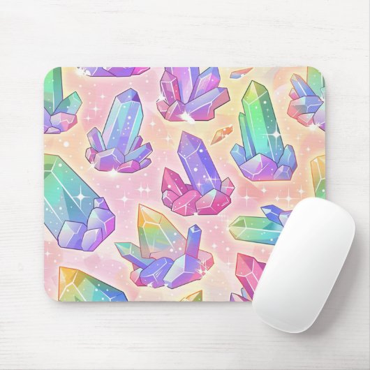 Pastel Gothic Crystal Pattern Pareltjes Kawaii Muismat (Met muis)