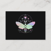 Pastel Gothic Cute Moth Spirituele Moon Visitekaartje (Voorkant)