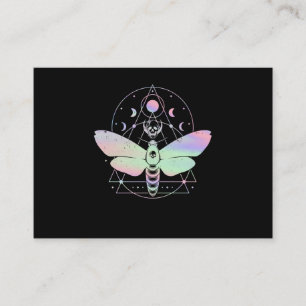 Pastel Gothic Cute Moth Spirituele Moon Visitekaartje