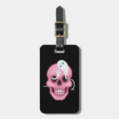 Pastel Gothic Cute Skull Funny Gothic Bagagelabel (Voorkant verticaal)