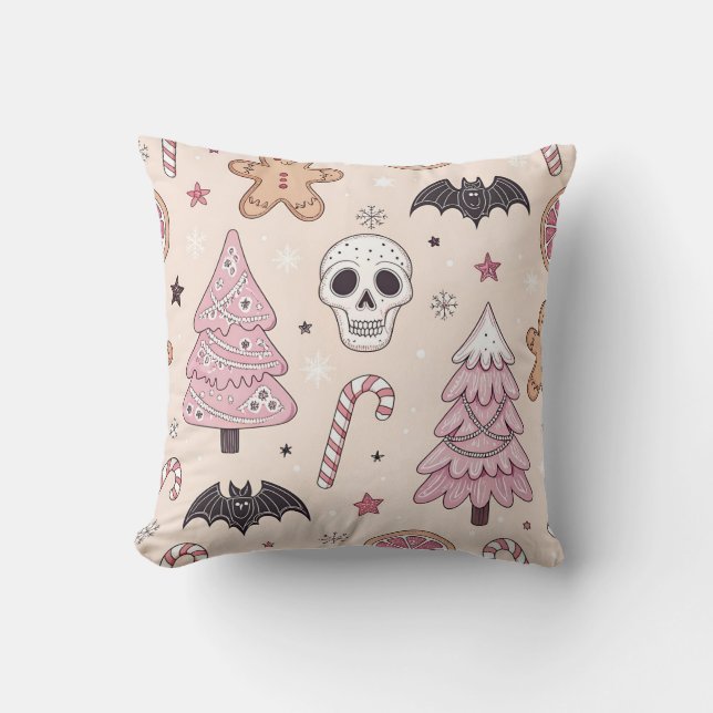 Pastel gothic emo Kerst Kussen (Voorkant)