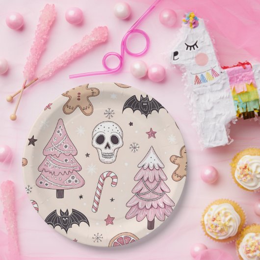 Pastel gothic emo Kerst Papieren Bordje (Feest)